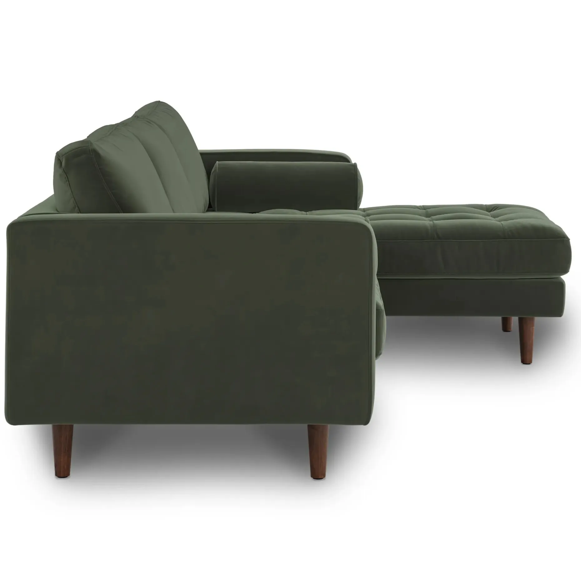 Sven 100" Tufted Velvet Right Sectional - Plush Pacific Green