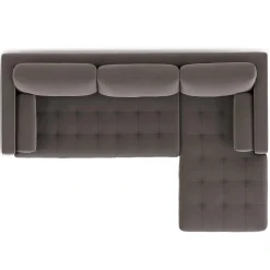 Sven 100" Tufted Velvet Right Sectional - Hale Warm Gray