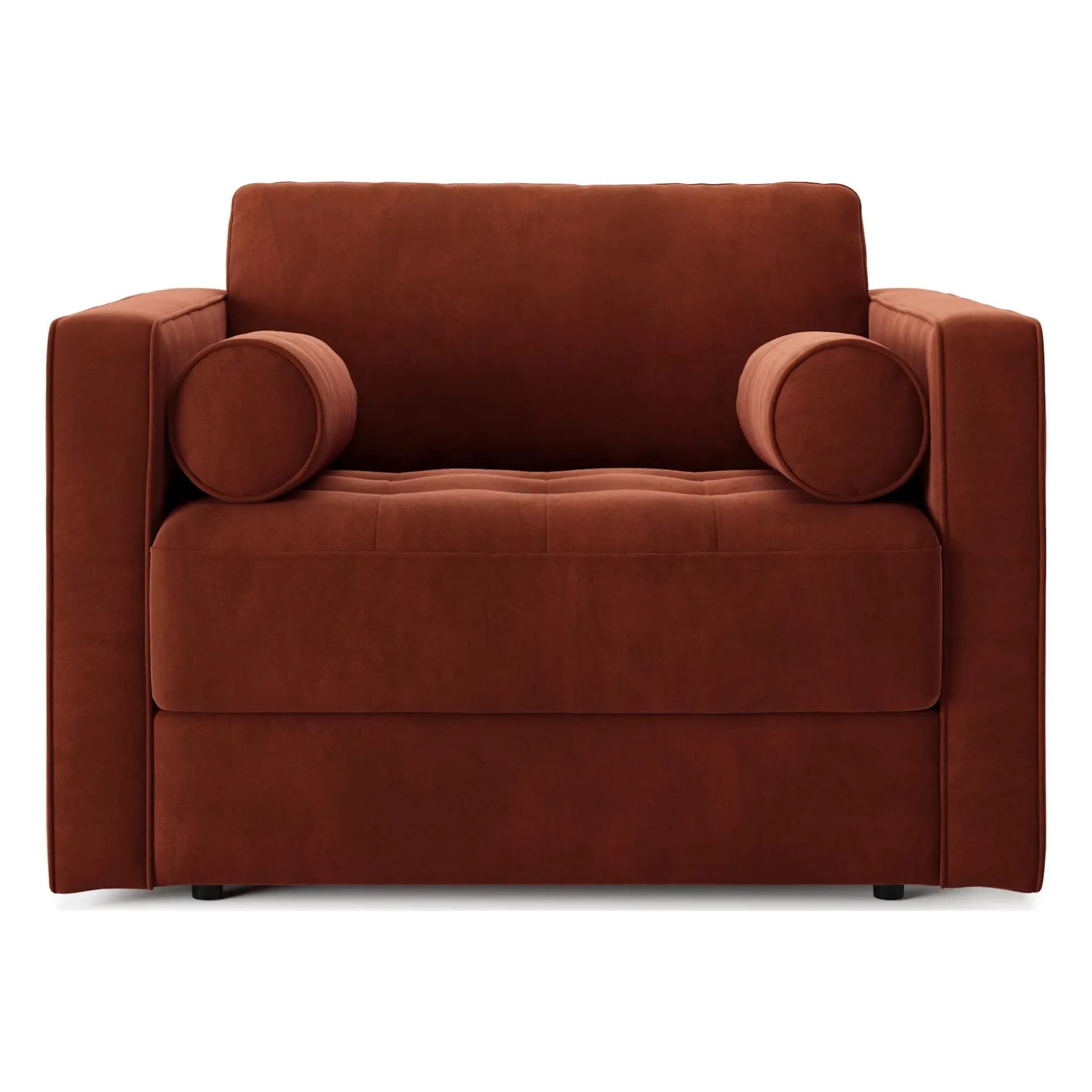Sven 45.5" Tufted Velvet Sleeper Chair - Hale Rust