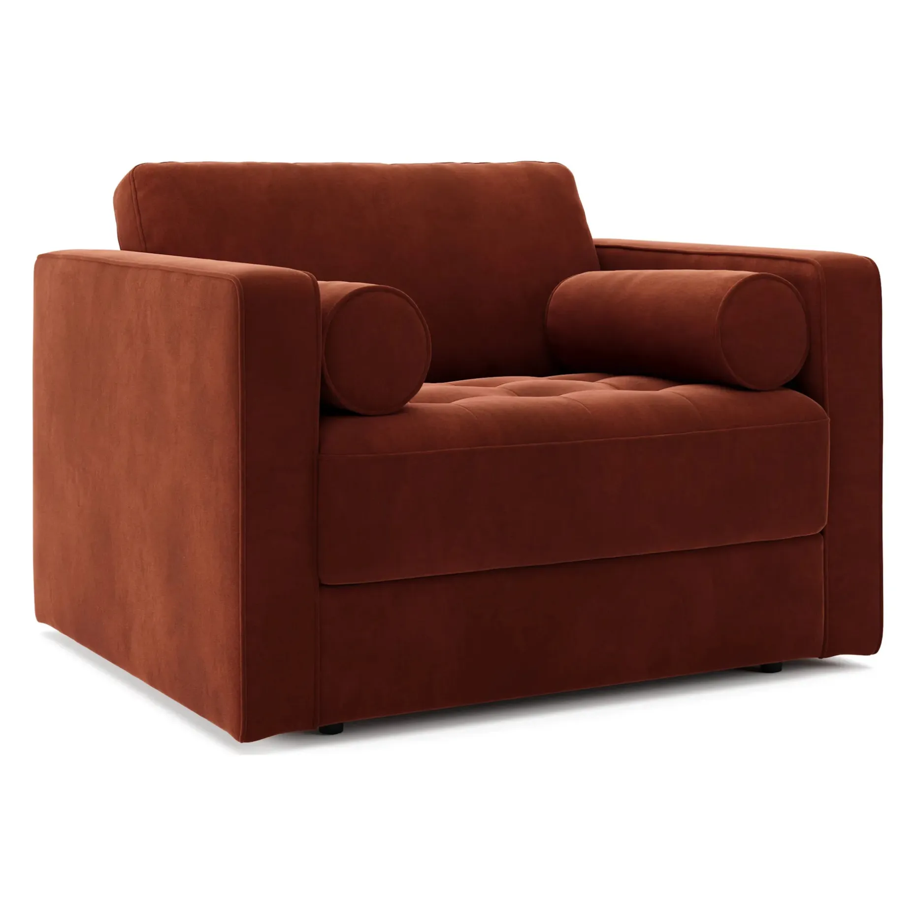 Sven 45.5" Tufted Velvet Sleeper Chair - Hale Rust
