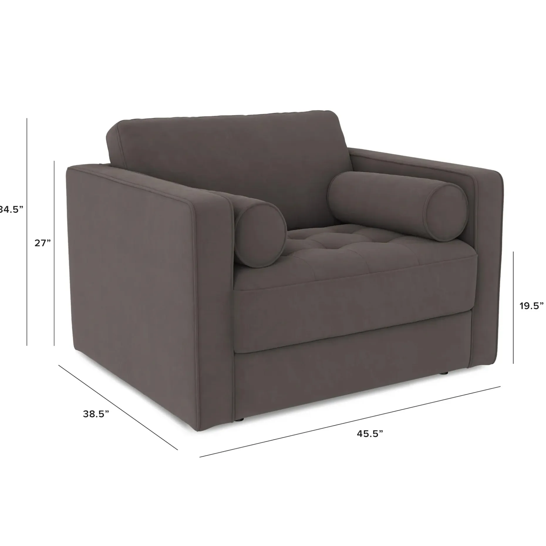 Sven 45.5" Tufted Velvet Sleeper Chair - Hale Warm Gray