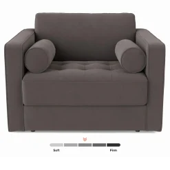 Sven 45.5" Tufted Velvet Sleeper Chair - Hale Warm Gray