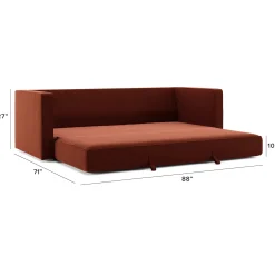 Sven 88" Tufted Velvet Sofa Bed - Hale Rust