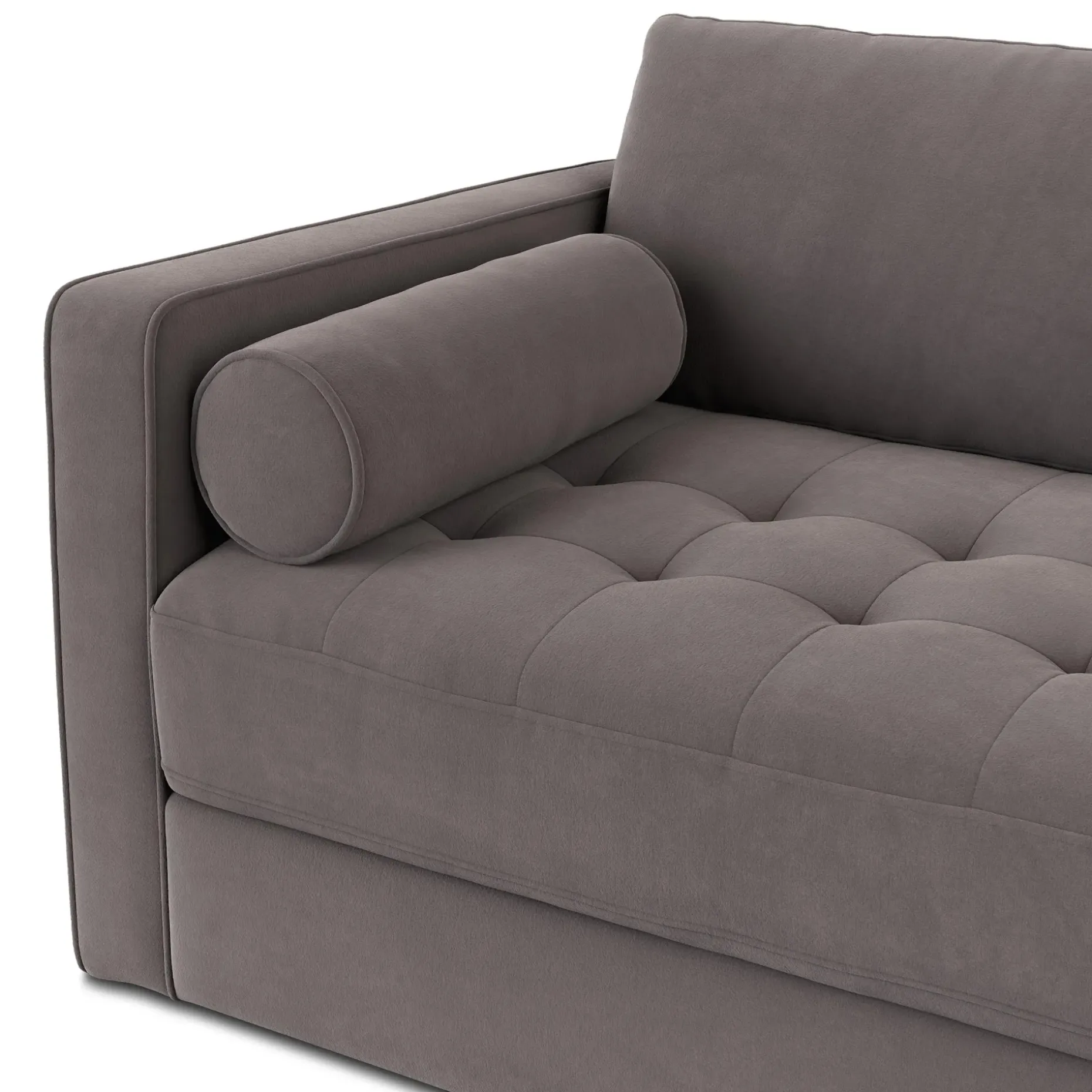 Sven 88" Tufted Velvet Sofa Bed - Hale Warm Gray