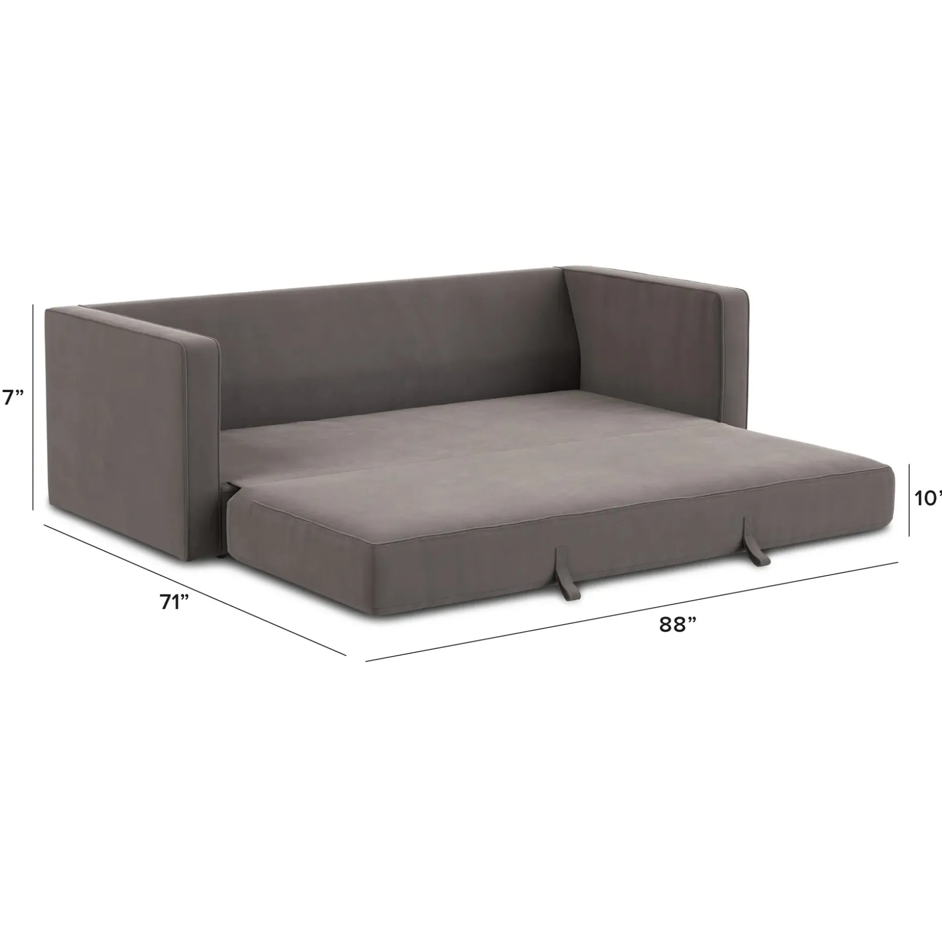 Sven 88" Tufted Velvet Sofa Bed - Hale Warm Gray