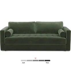 Sven 88" Tufted Velvet Sofa Bed - Plush Pacific Green