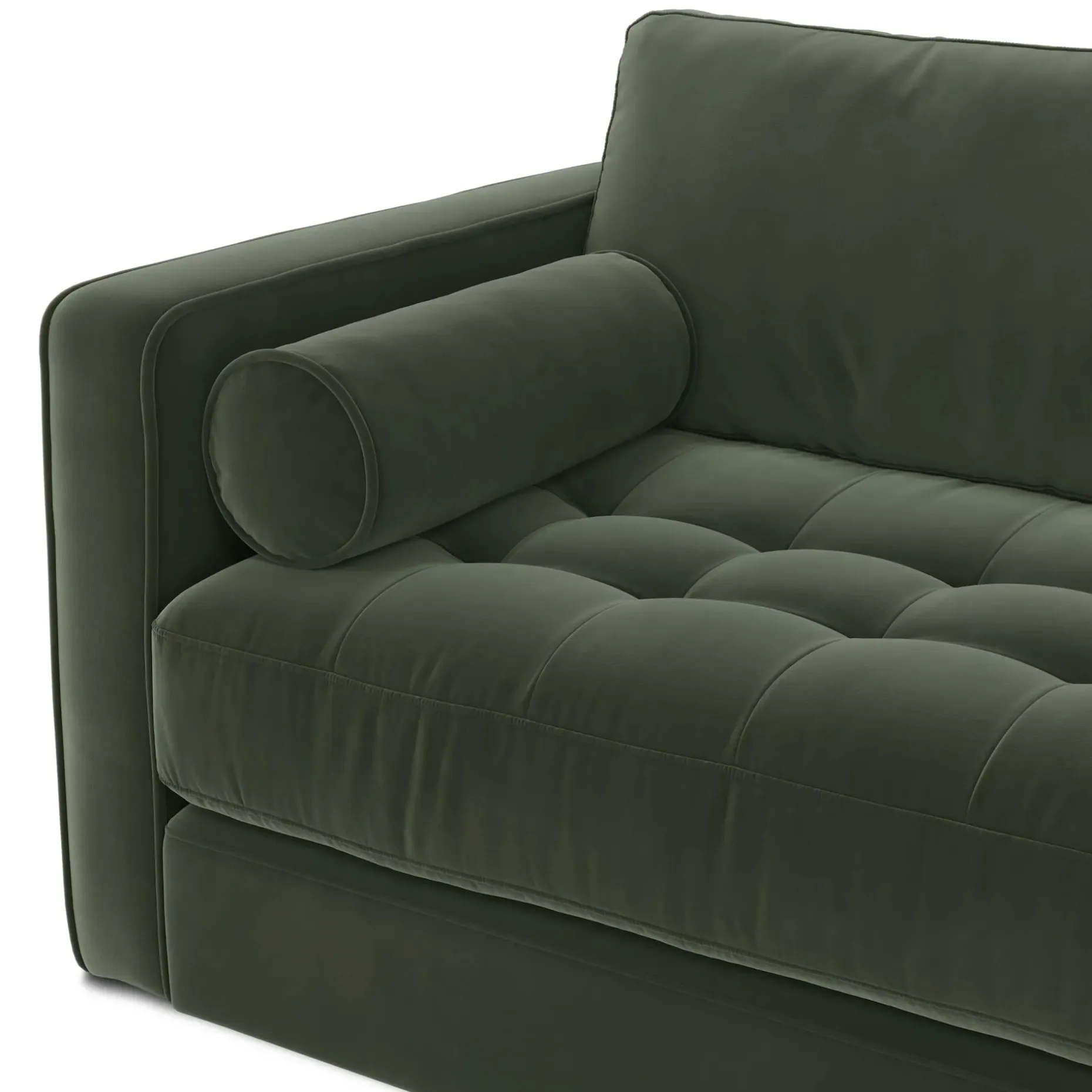 Sven 88" Tufted Velvet Sofa Bed - Plush Pacific Green