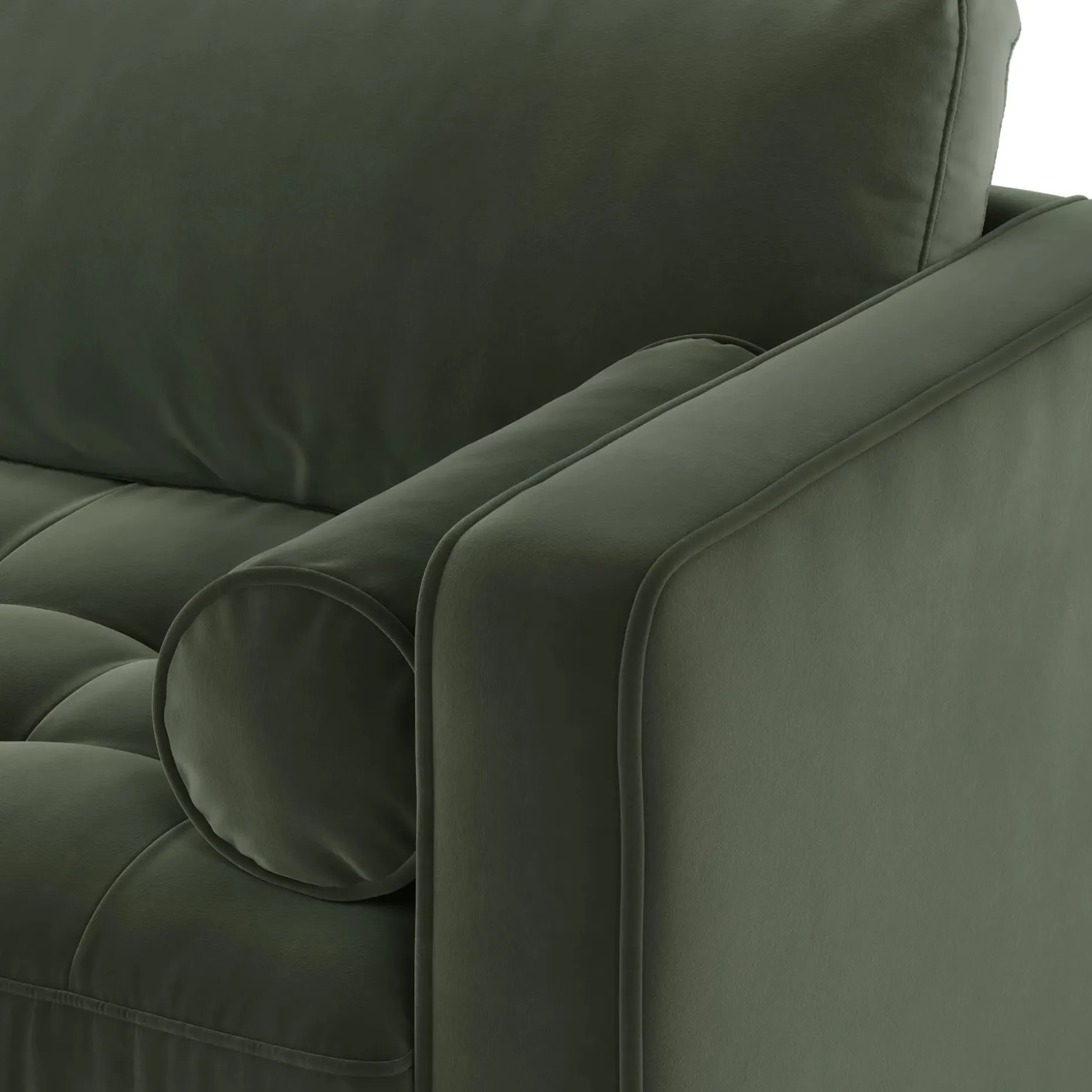 Sven 88" Tufted Velvet Sofa Bed - Plush Pacific Green
