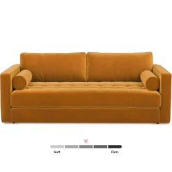 Sven 88" Tufted Velvet Sofa Bed - Plush Pacific Ginger