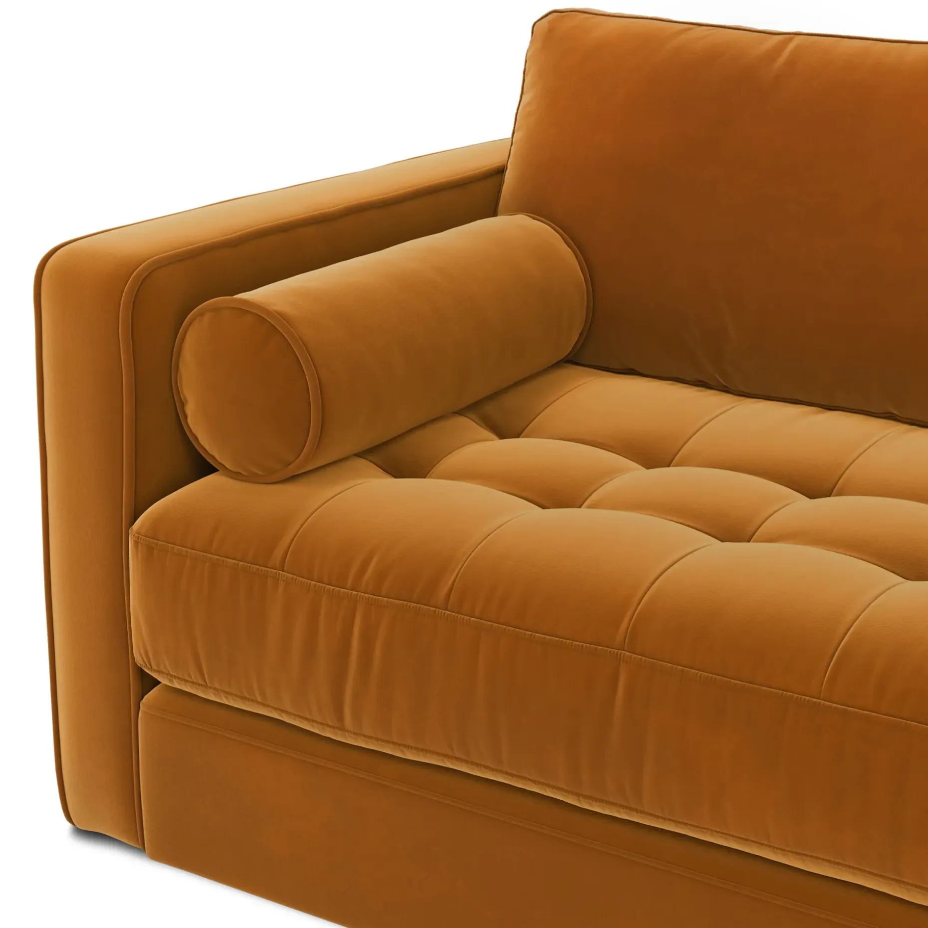 Sven 88" Tufted Velvet Sofa Bed - Plush Pacific Ginger