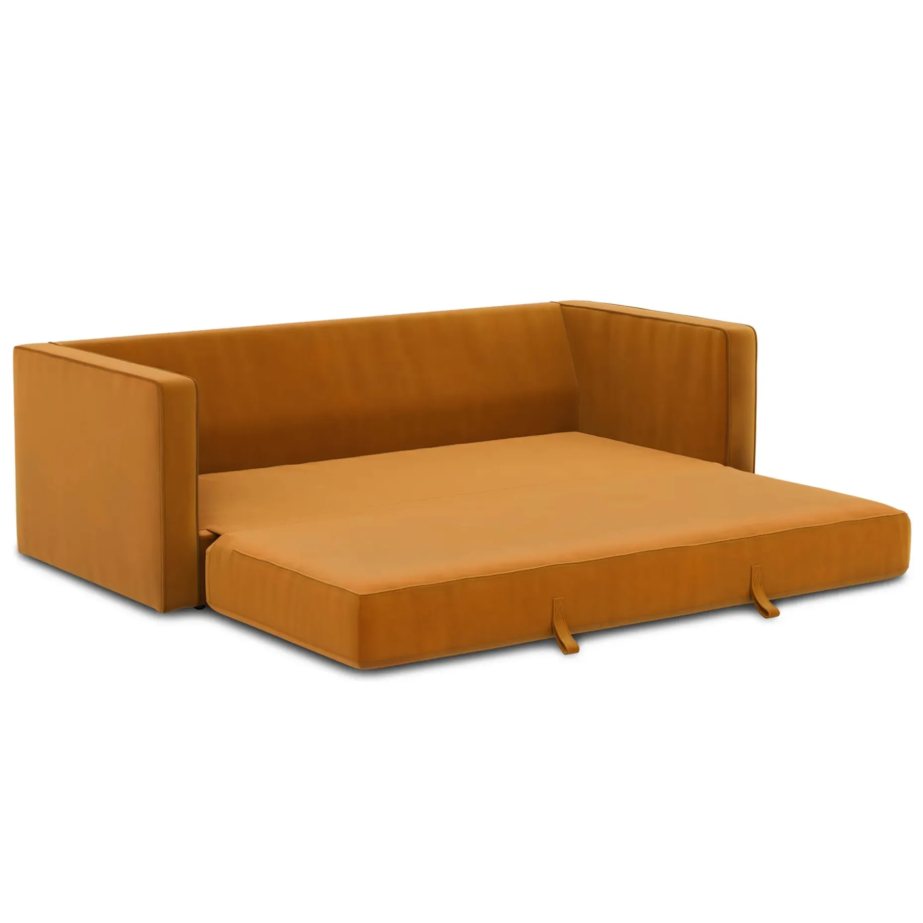 Sven 88" Tufted Velvet Sofa Bed - Plush Pacific Ginger
