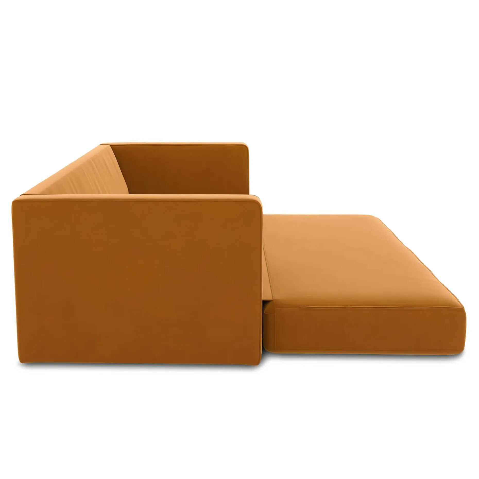 Sven 88" Tufted Velvet Sofa Bed - Plush Pacific Ginger