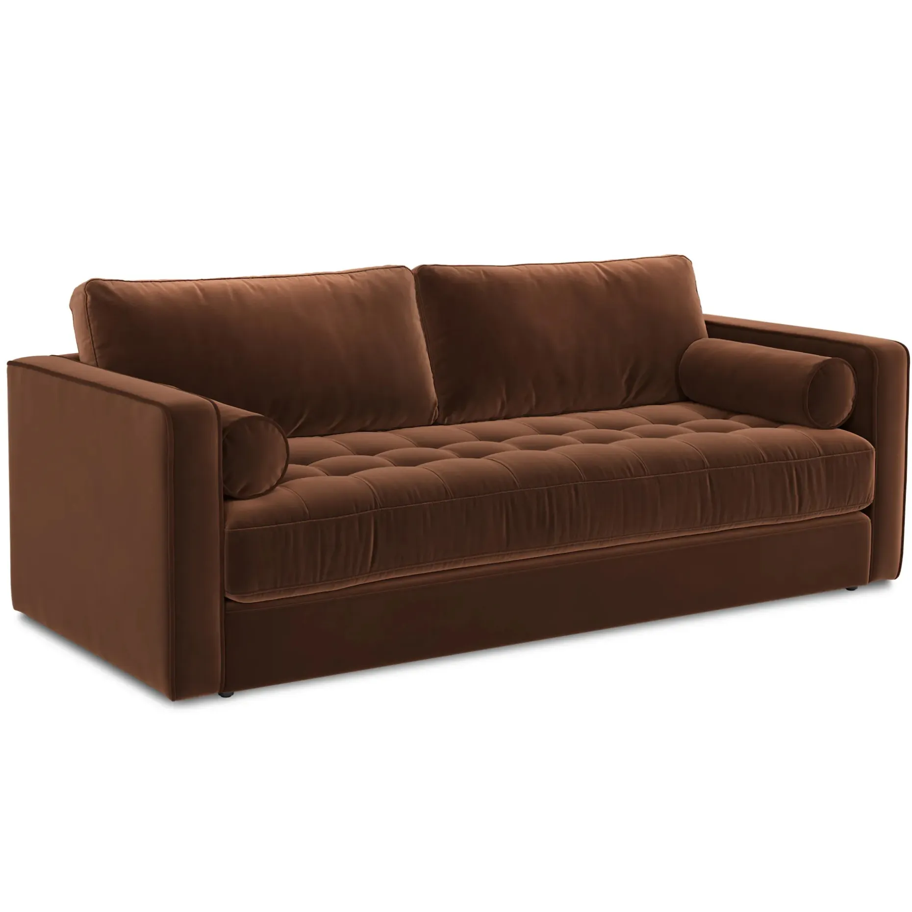 Sven 88" Tufted Velvet Sofa Bed - Plush Pacific Brown