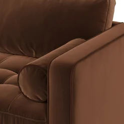 Sven 88" Tufted Velvet Sofa Bed - Plush Pacific Brown