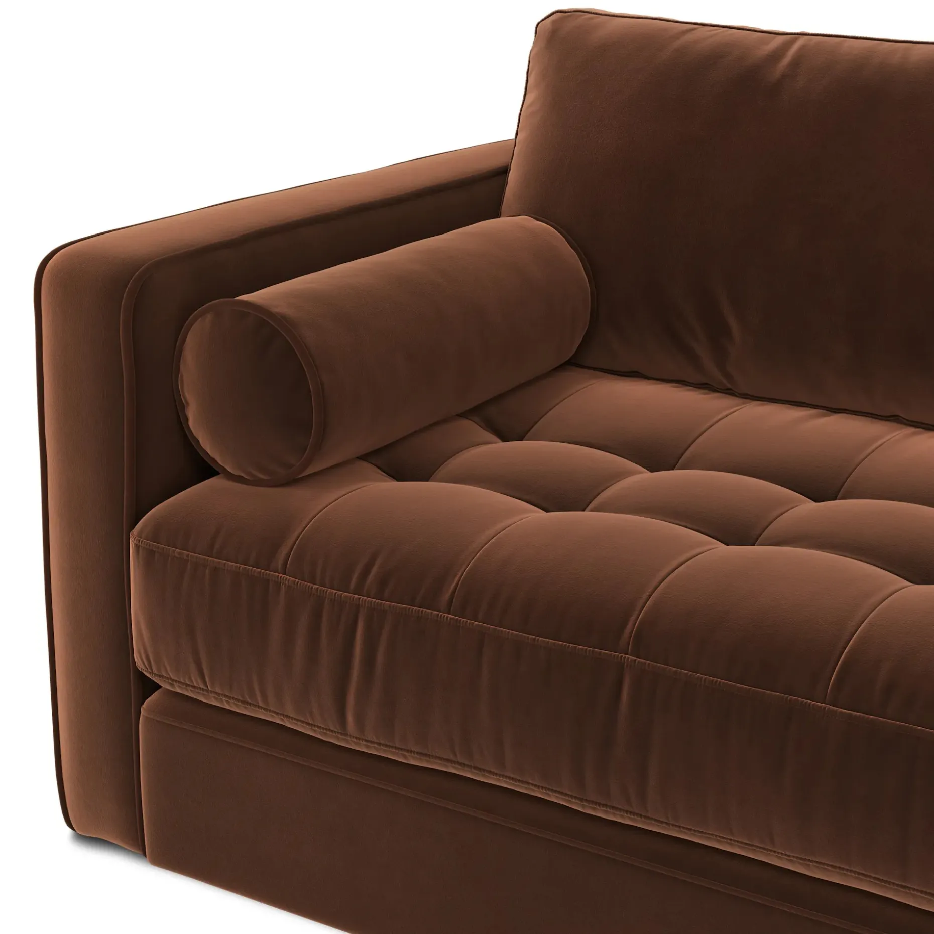 Sven 88" Tufted Velvet Sofa Bed - Plush Pacific Brown