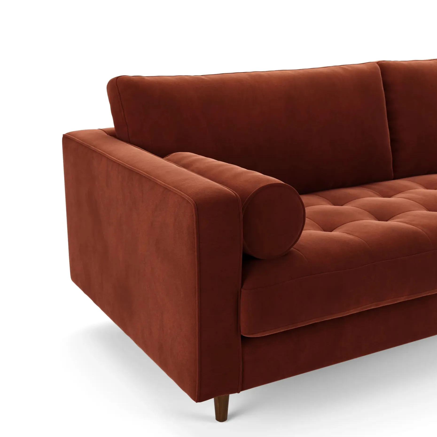 Sven 88" Tufted Velvet Sofa - Hale Rust