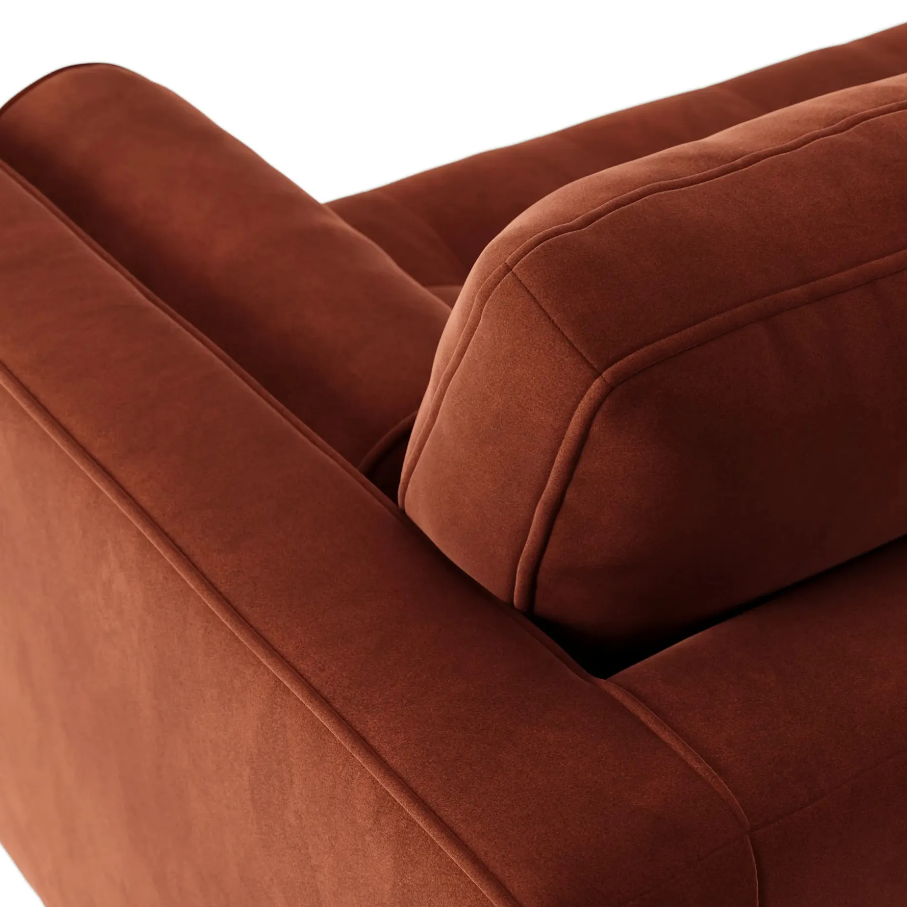 Sven 88" Tufted Velvet Sofa - Hale Rust