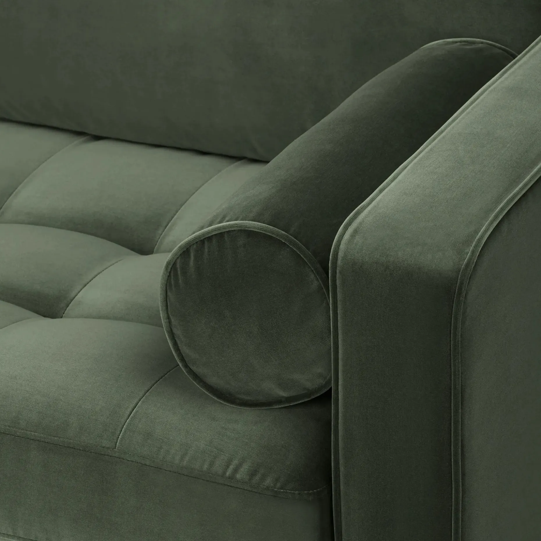 Sven 88" Tufted Velvet Sofa - Plush Pacific Green