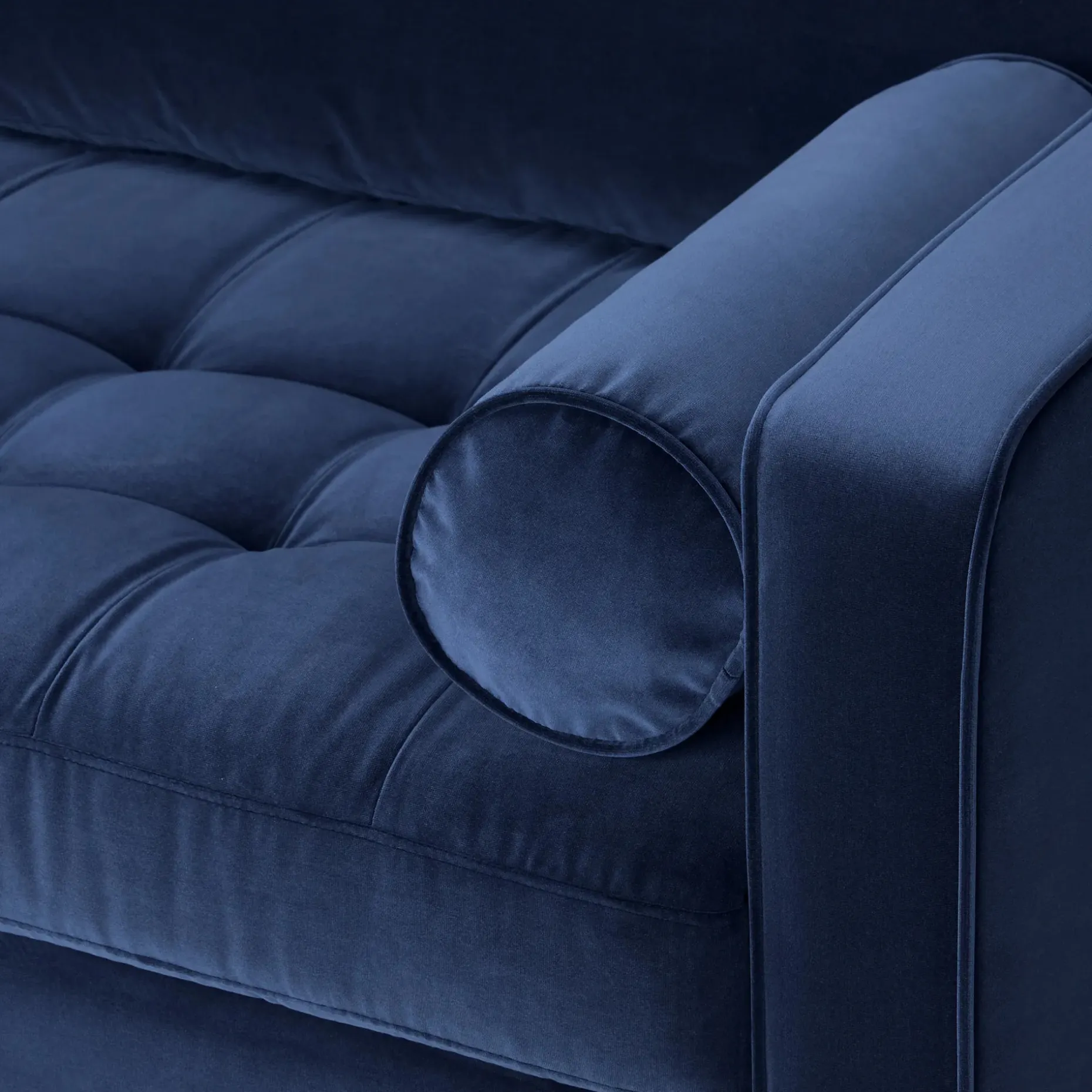Sven 88" Tufted Velvet Sofa - Plush Cascadia Blue