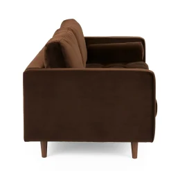 Sven 88" Tufted Velvet Sofa - Plush Pacific Brown