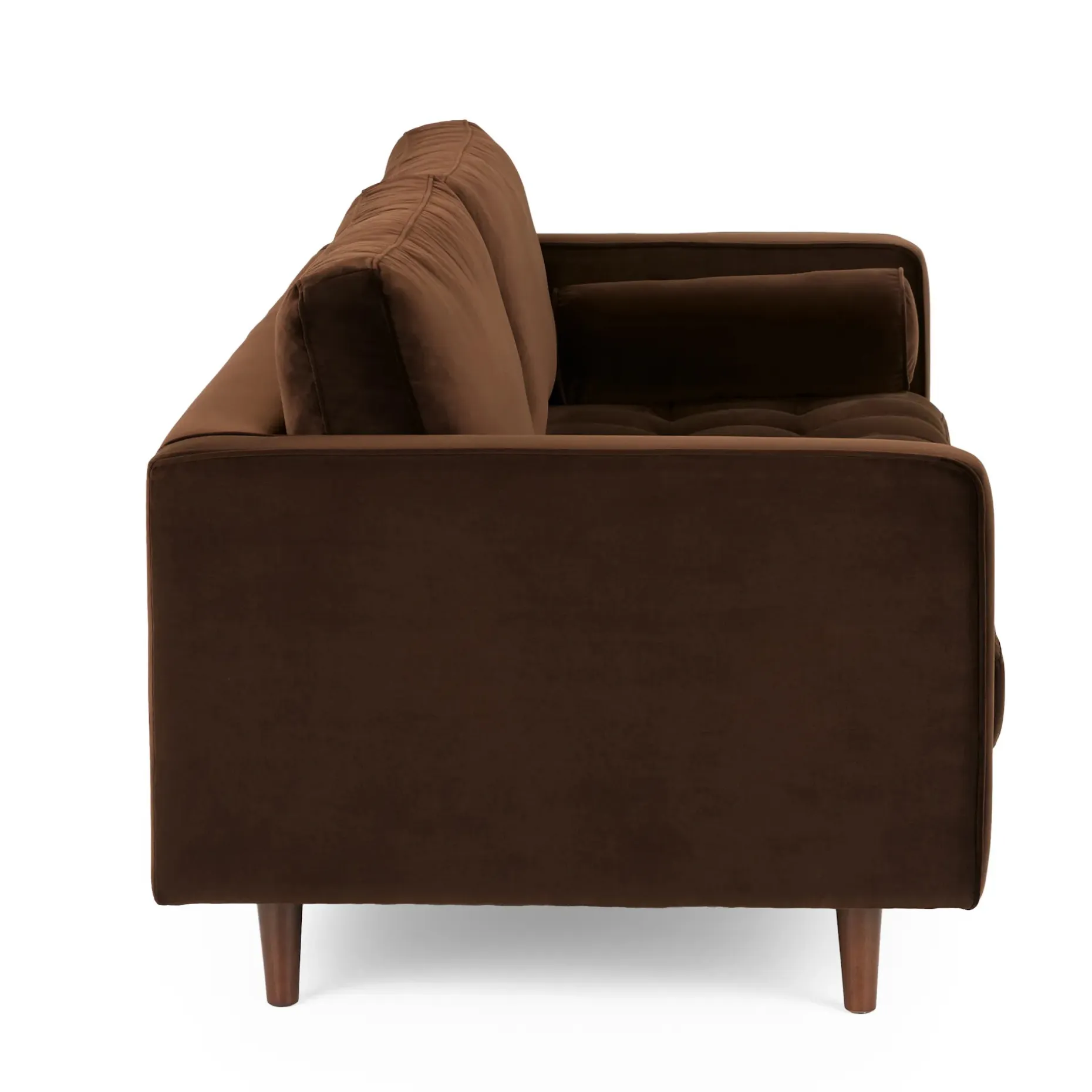 Sven 88" Tufted Velvet Sofa - Plush Pacific Brown