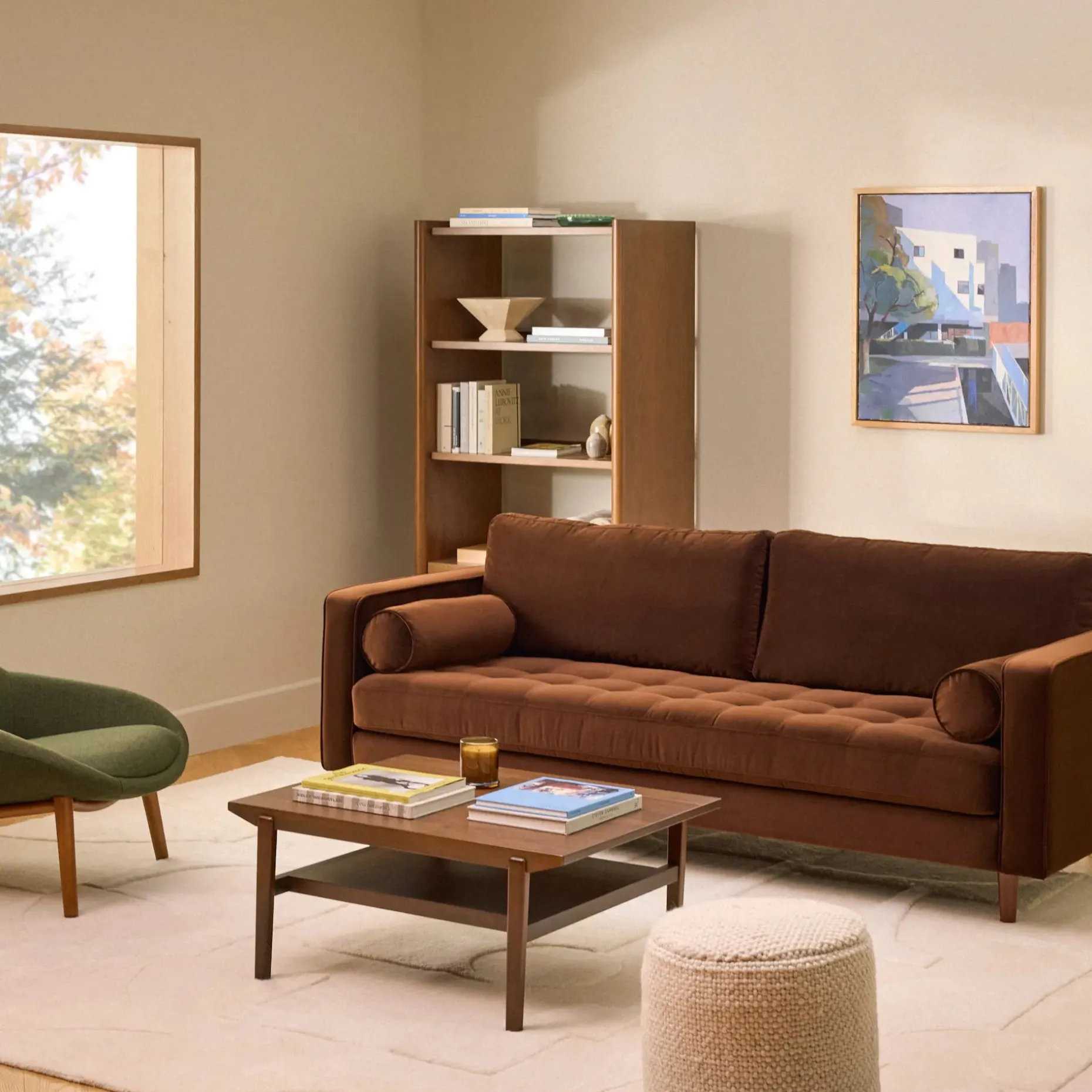 Sven 88" Tufted Velvet Sofa - Plush Pacific Brown