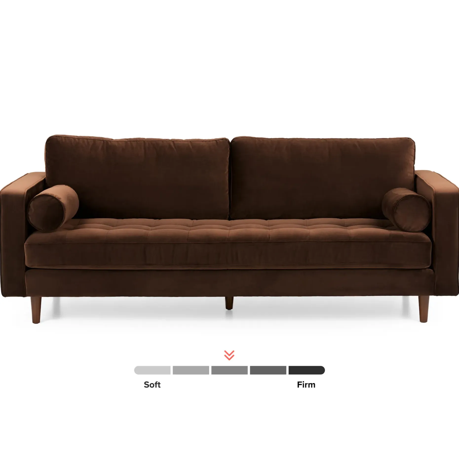 Sven 88" Tufted Velvet Sofa - Plush Pacific Brown