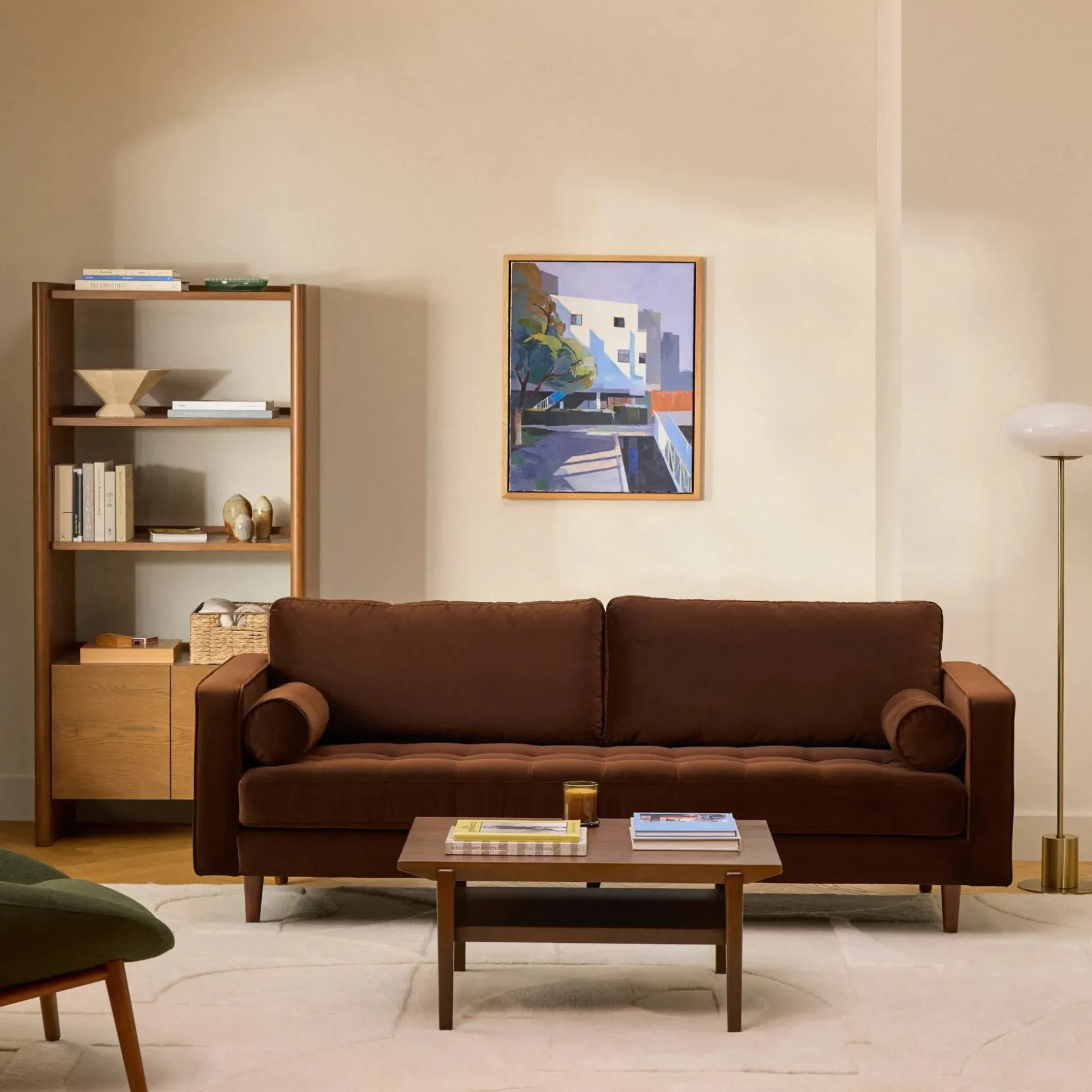 Sven 88" Tufted Velvet Sofa - Plush Pacific Brown