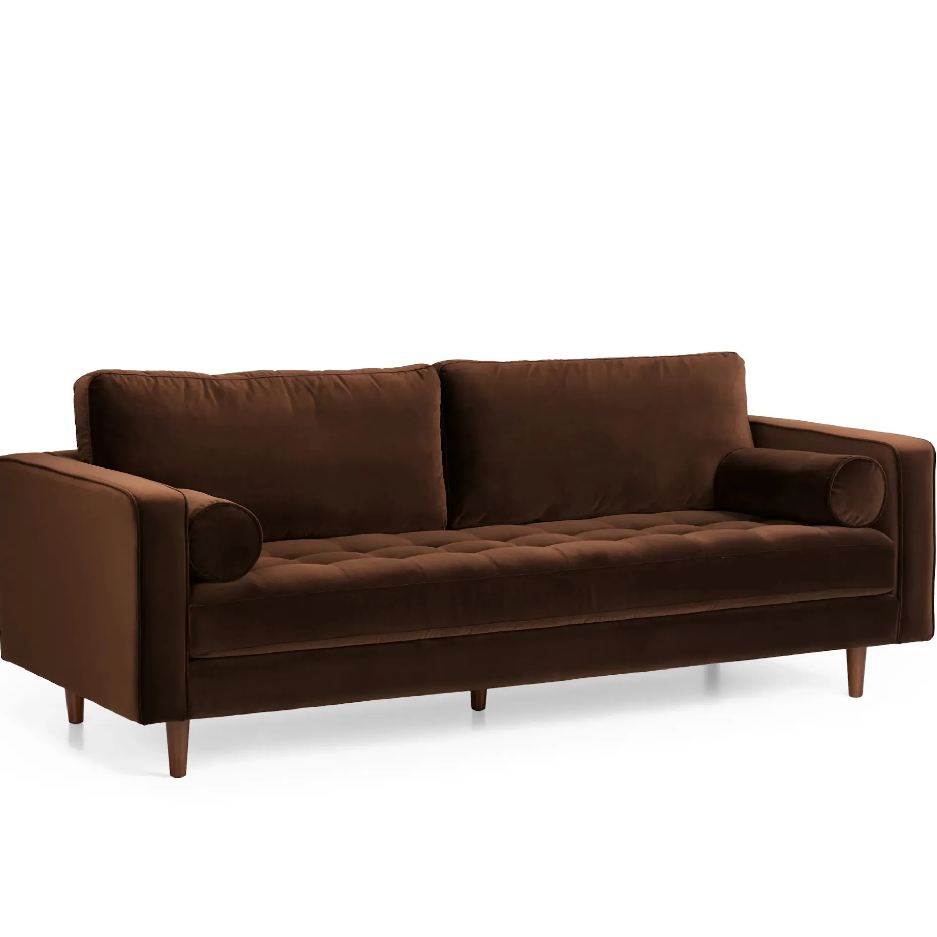 Sven 88" Tufted Velvet Sofa - Plush Pacific Brown