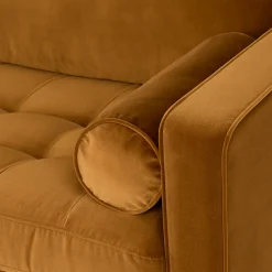 Sven 88" Tufted Velvet Sofa - Plush Pacific Ginger