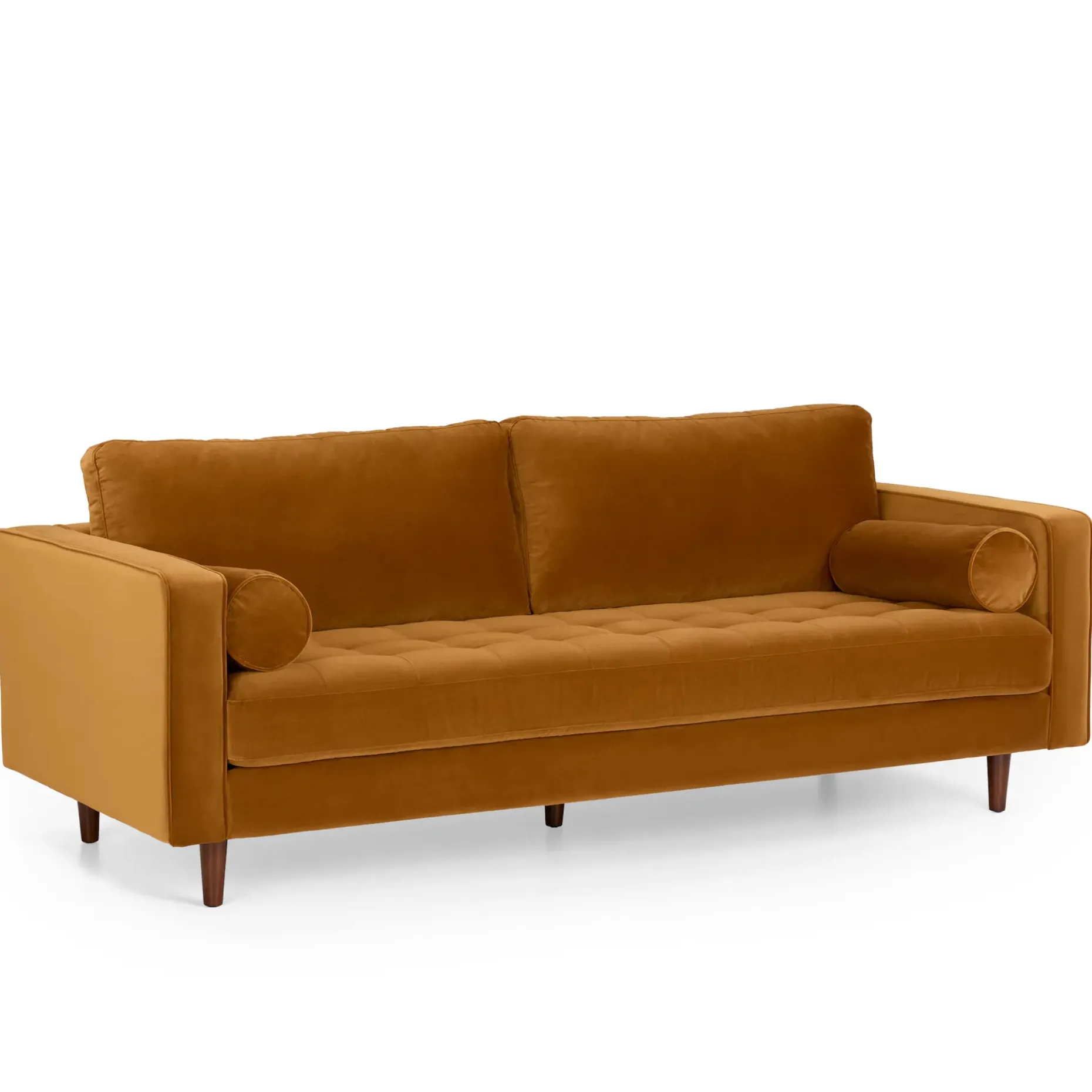Sven 88" Tufted Velvet Sofa - Plush Pacific Ginger