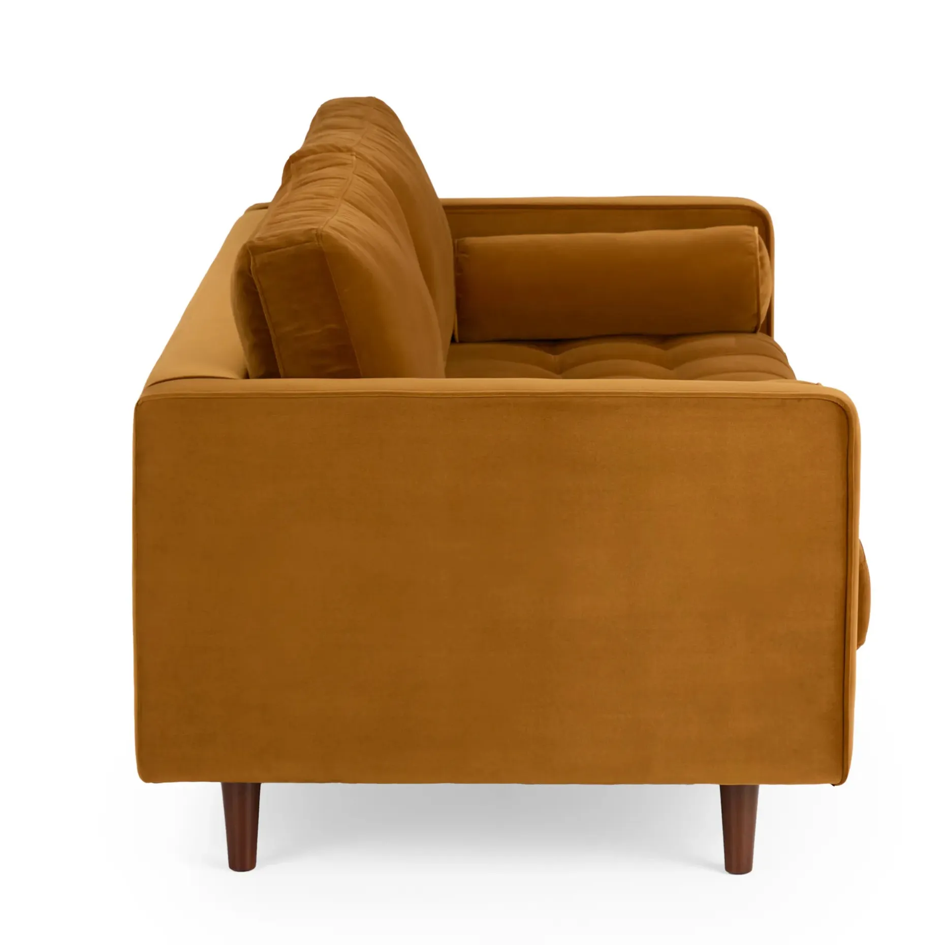 Sven 88" Tufted Velvet Sofa - Plush Pacific Ginger