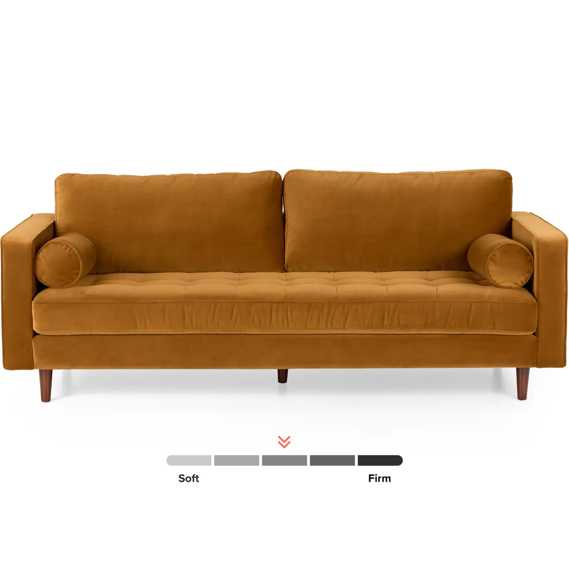 Sven 88" Tufted Velvet Sofa - Plush Pacific Ginger