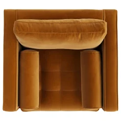 Sven 42.5" Tufted Velvet Swivel Chair - Plush Pacific Ginger