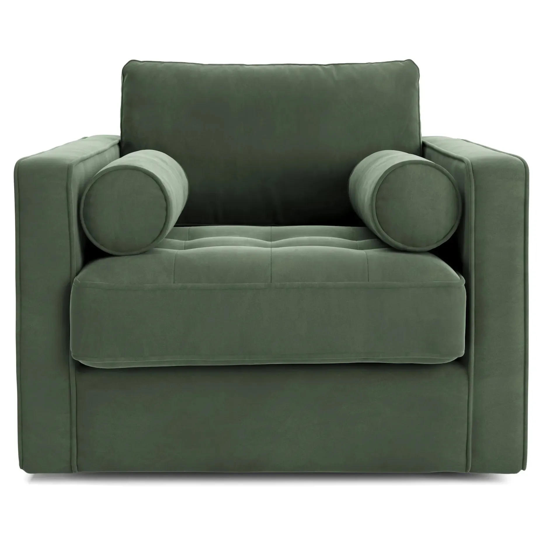 Sven 42.5" Tufted Velvet Swivel Chair - Plush Pacific Green