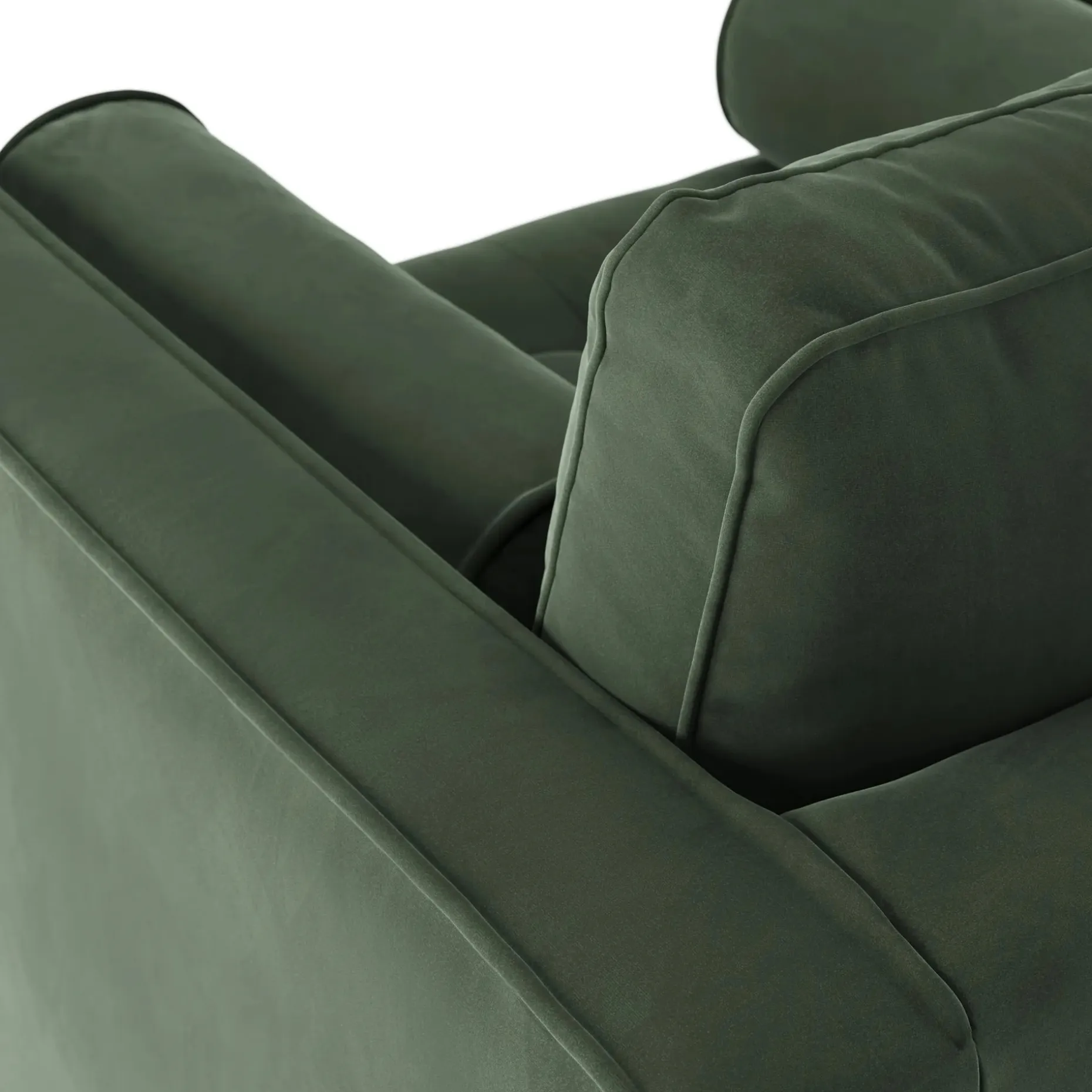 Sven 42.5" Tufted Velvet Swivel Chair - Plush Pacific Green