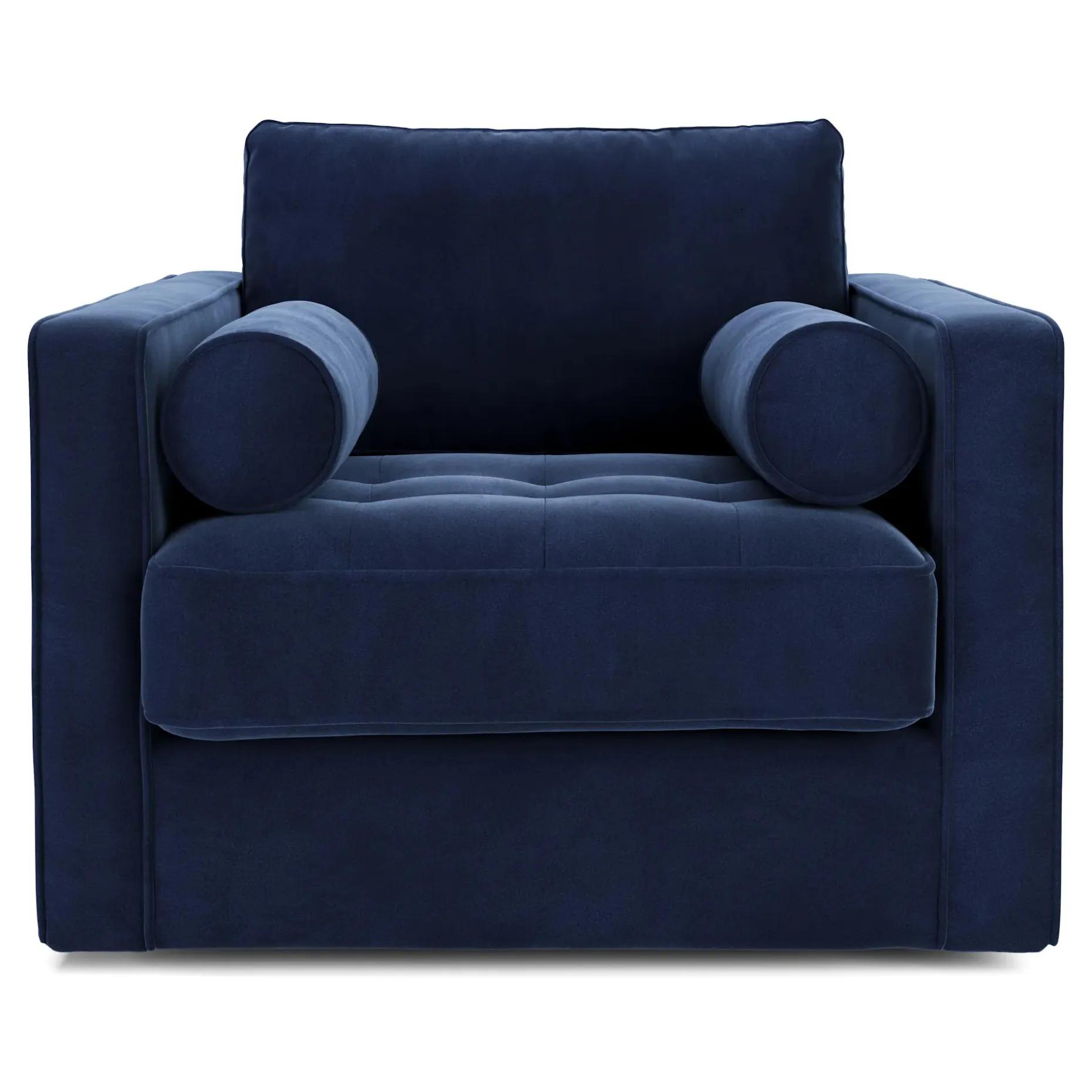 Sven 42.5" Tufted Velvet Swivel Chair - Plush Cascadia Blue