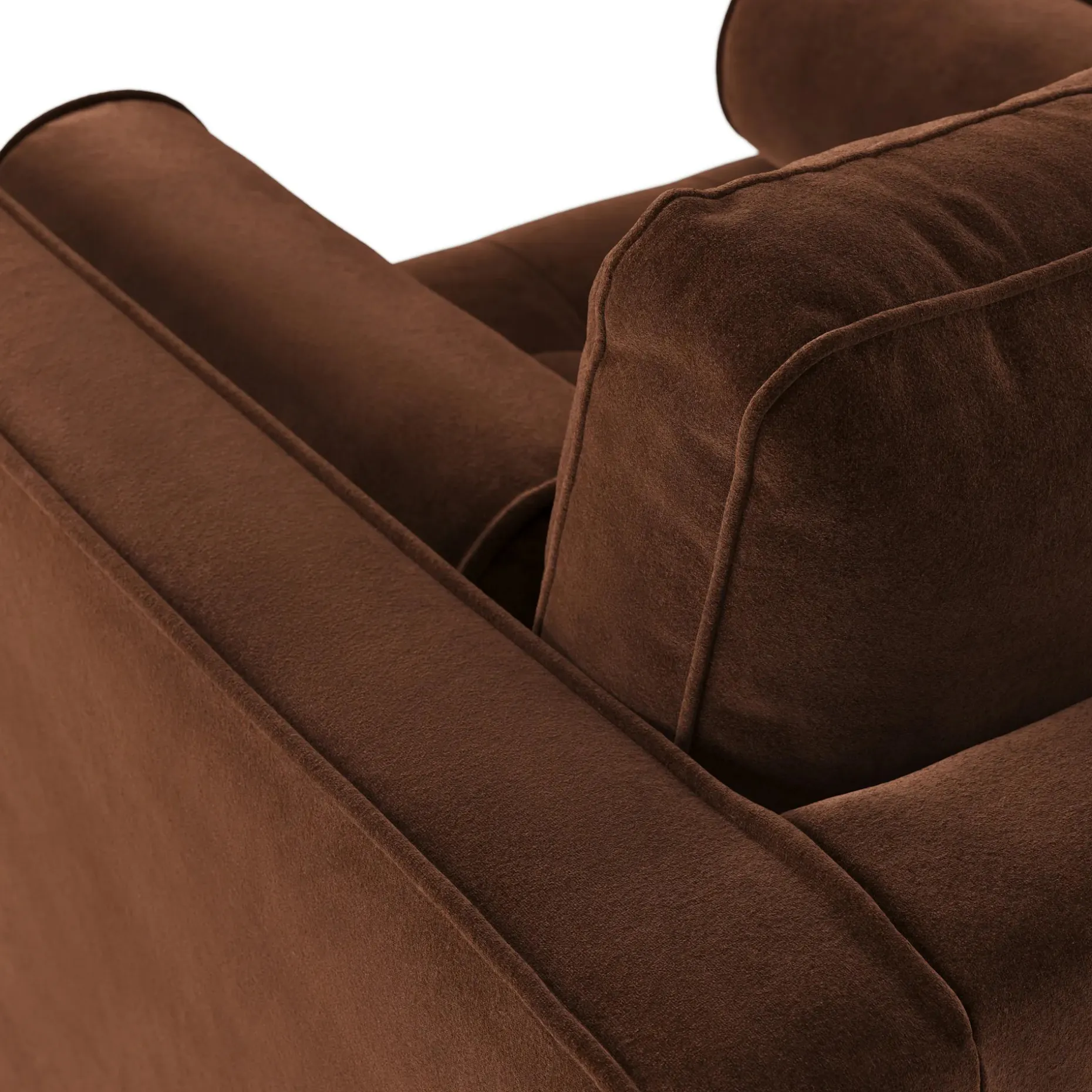 Sven 42.5" Tufted Velvet Swivel Chair - Plush Pacific Brown