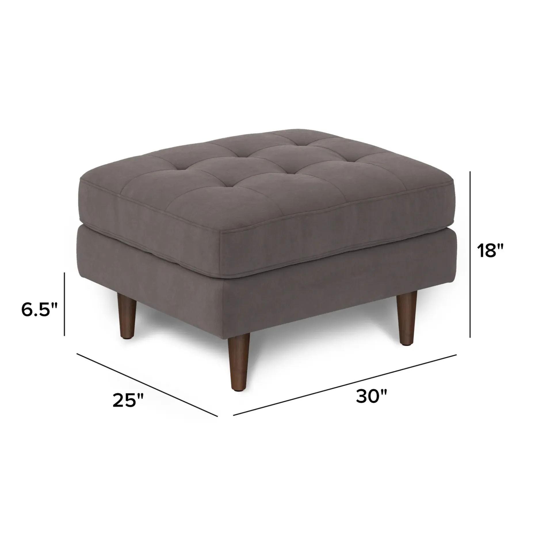 Sven 30" Velvet Ottoman - Hale Warm Gray