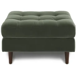 Sven 30" Velvet Ottoman - Plush Pacific Green