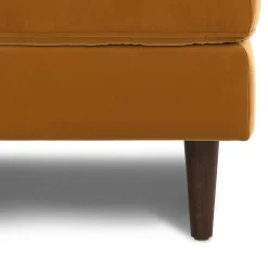 Sven 30" Velvet Ottoman - Plush Pacific Ginger