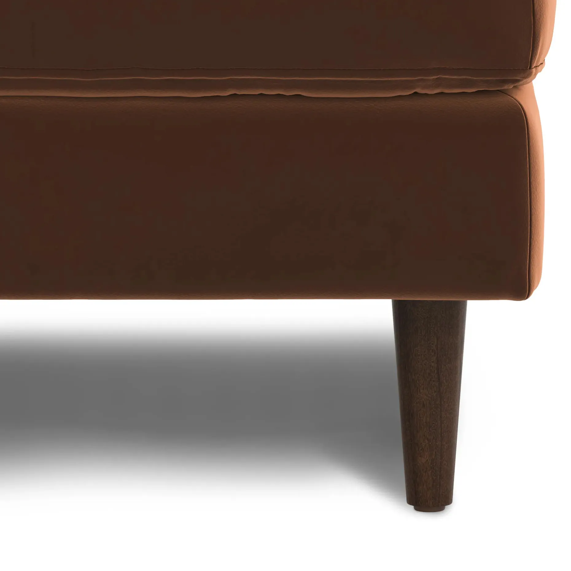 Sven 30" Velvet Ottoman - Plush Pacific Brown