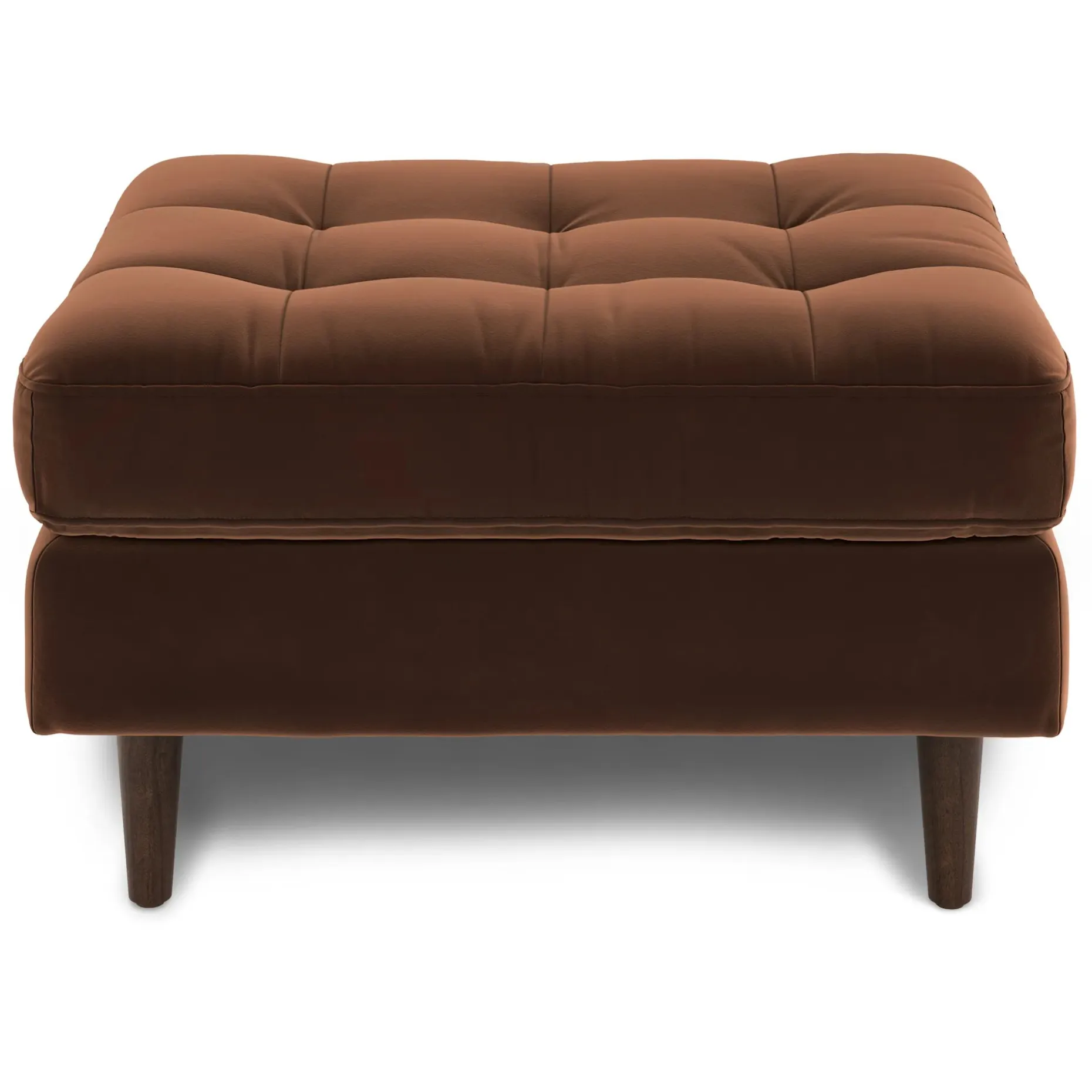 Sven 30" Velvet Ottoman - Plush Pacific Brown
