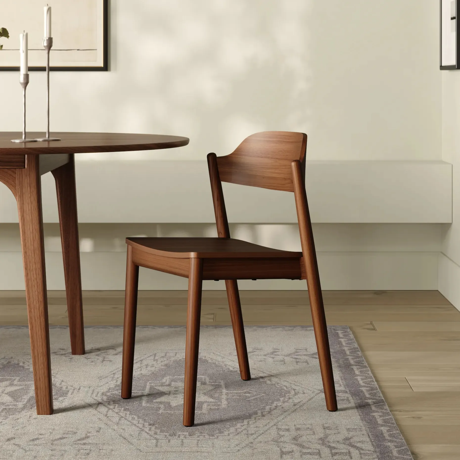 Sylvo Stackable Dining Chair - Walnut