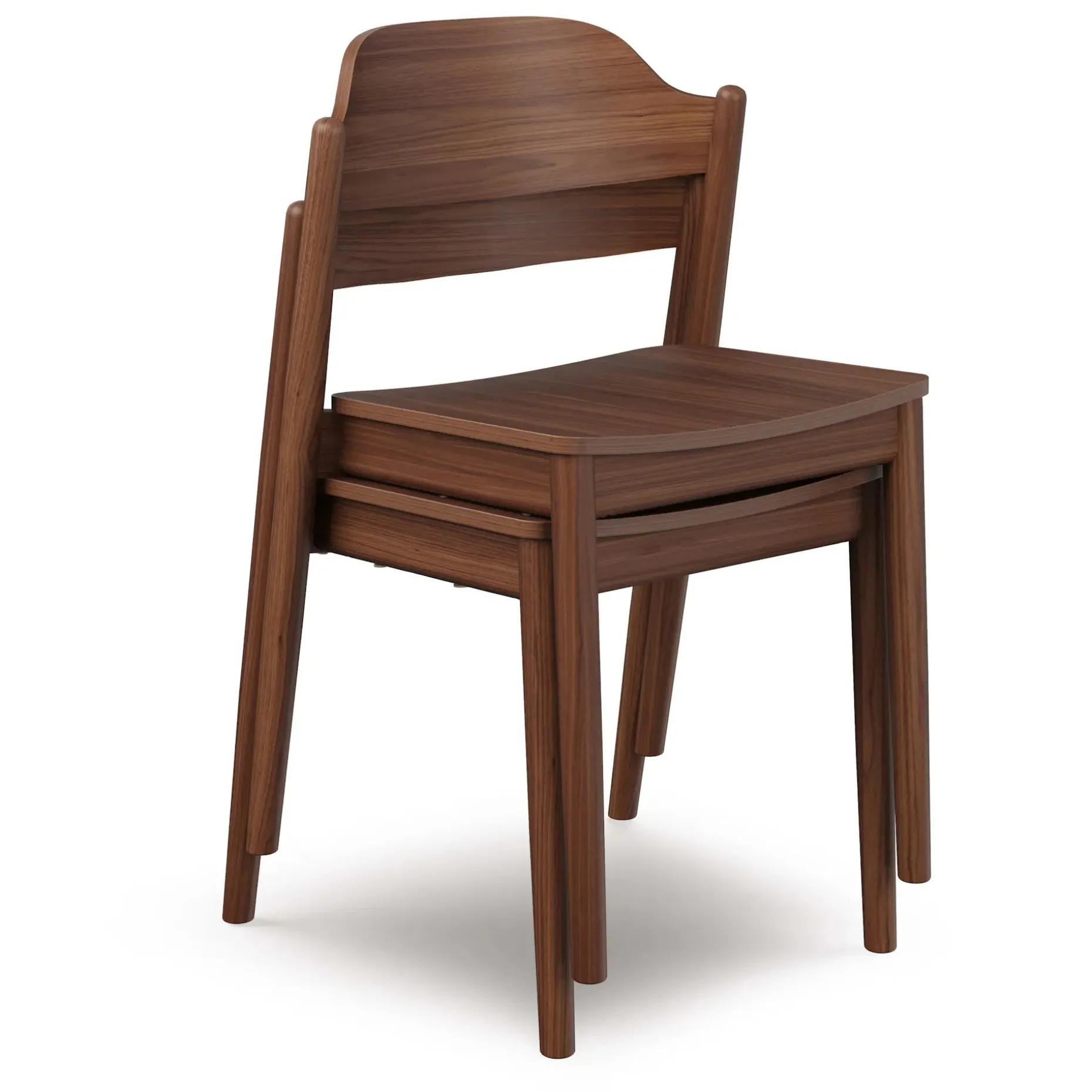 Sylvo Stackable Dining Chair - Walnut