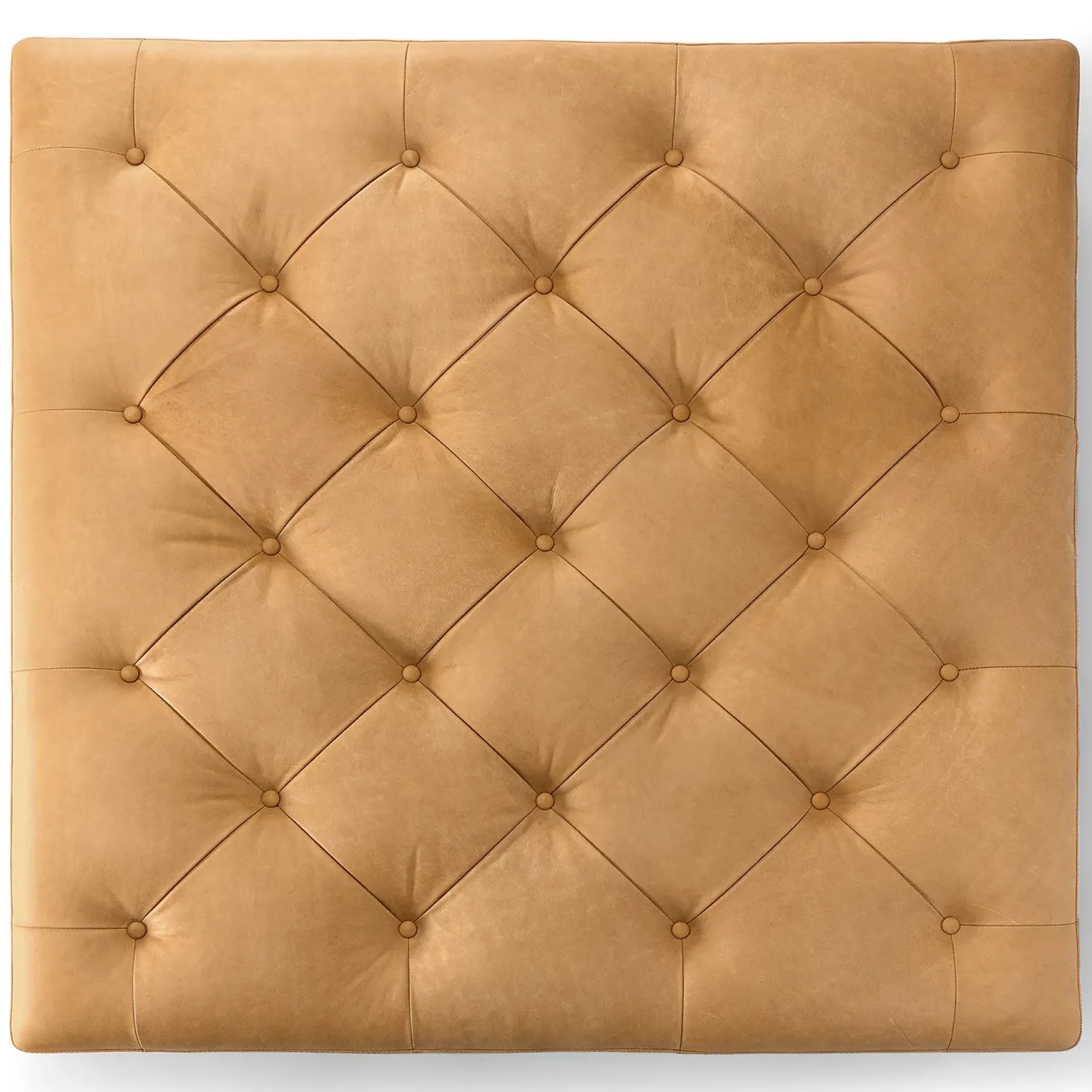 Tablet 47" Leather Square Ottoman - Charme Tan