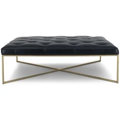Tablet 47" Leather Square Ottoman - Charme Black