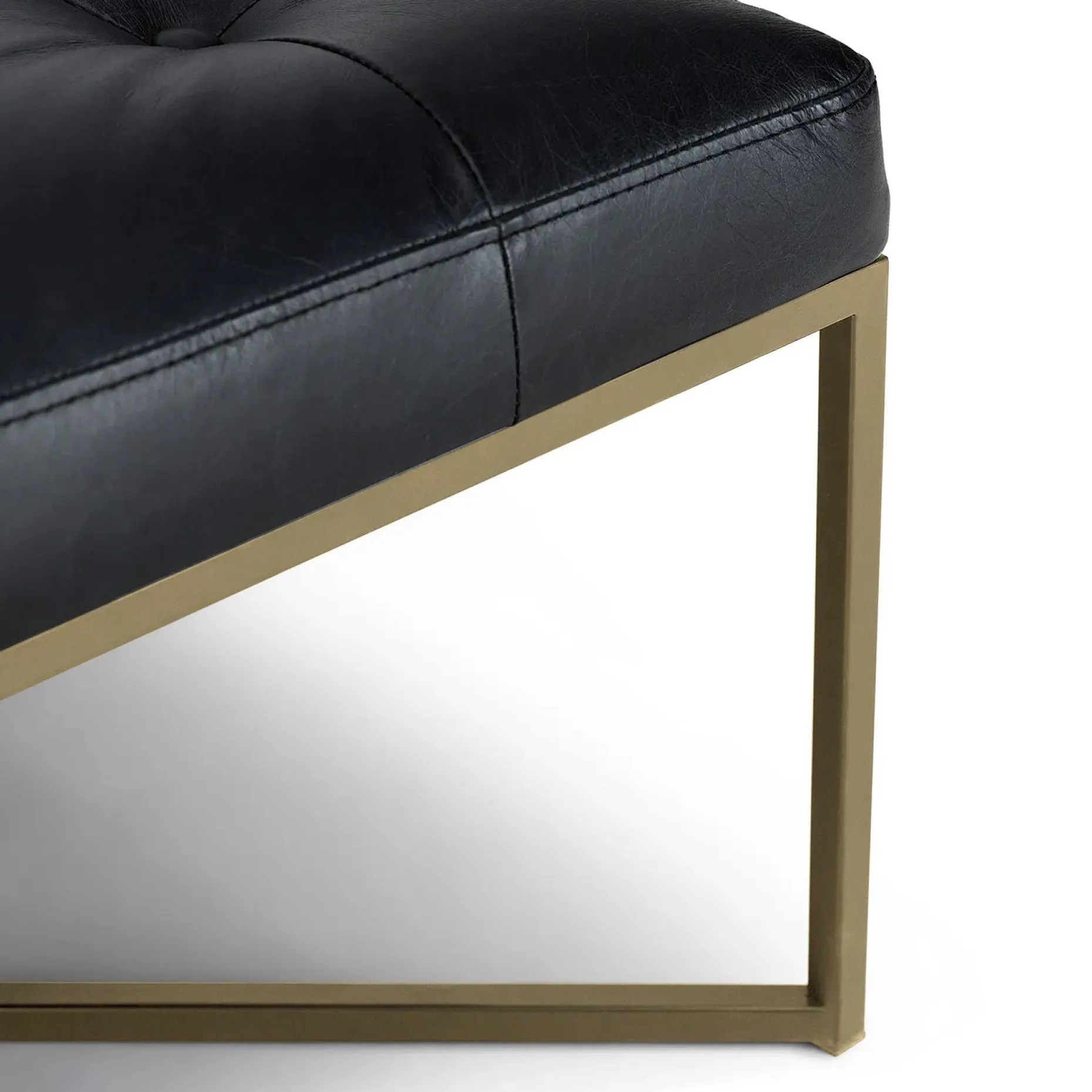 Tablet 47" Leather Square Ottoman - Charme Black
