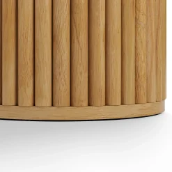 Tala Travertine Side Table - Natural Oak