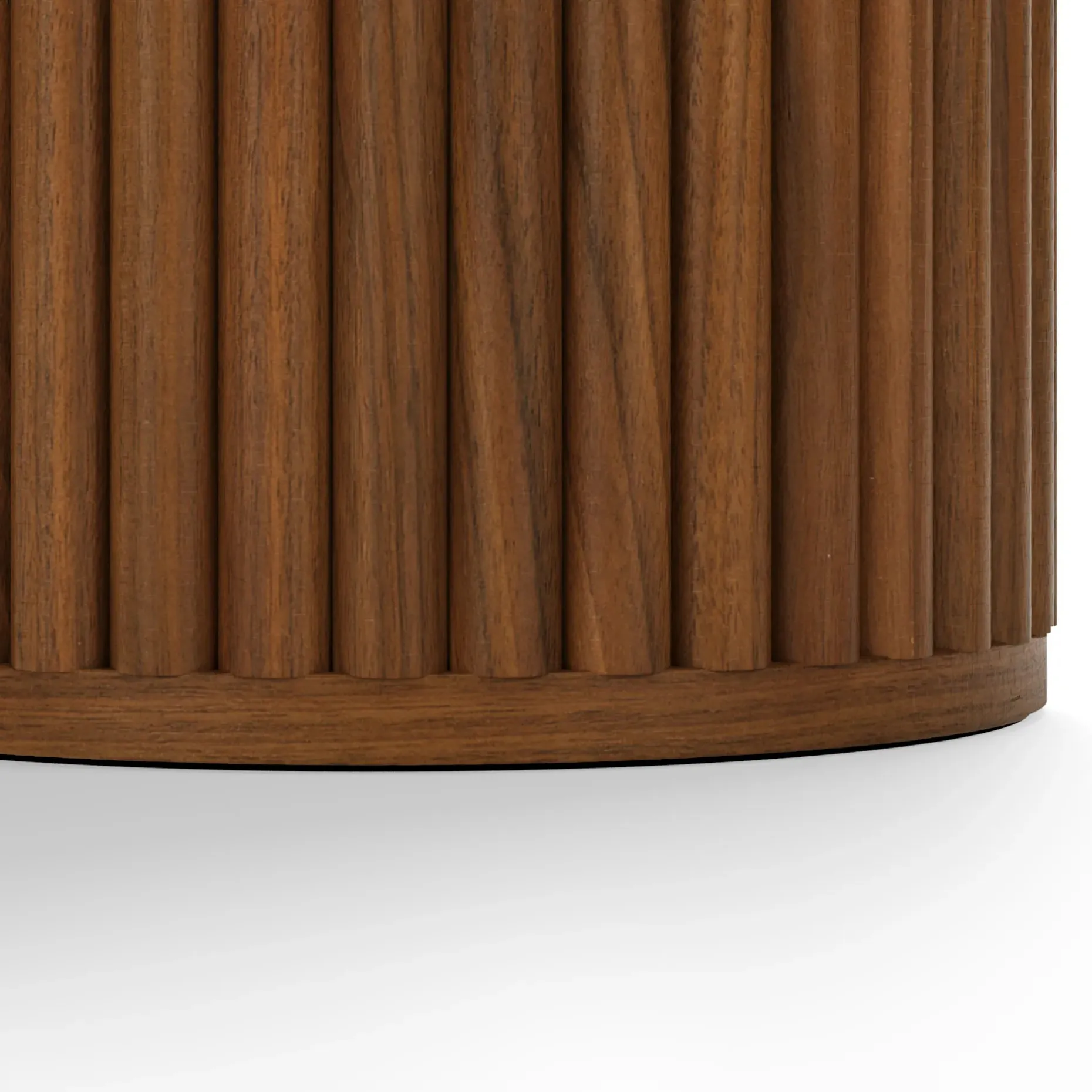 Tala Travertine Side Table - Walnut